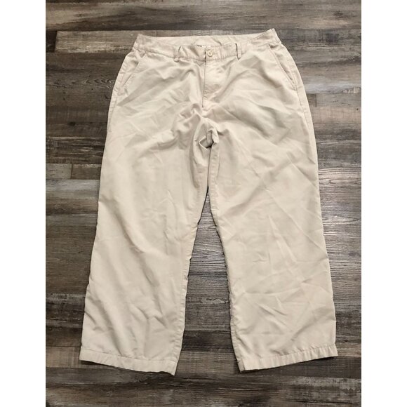 Under Armour Mens 36x27 Beige Flat Front Casual Golf Pants - Picture 1 of 7